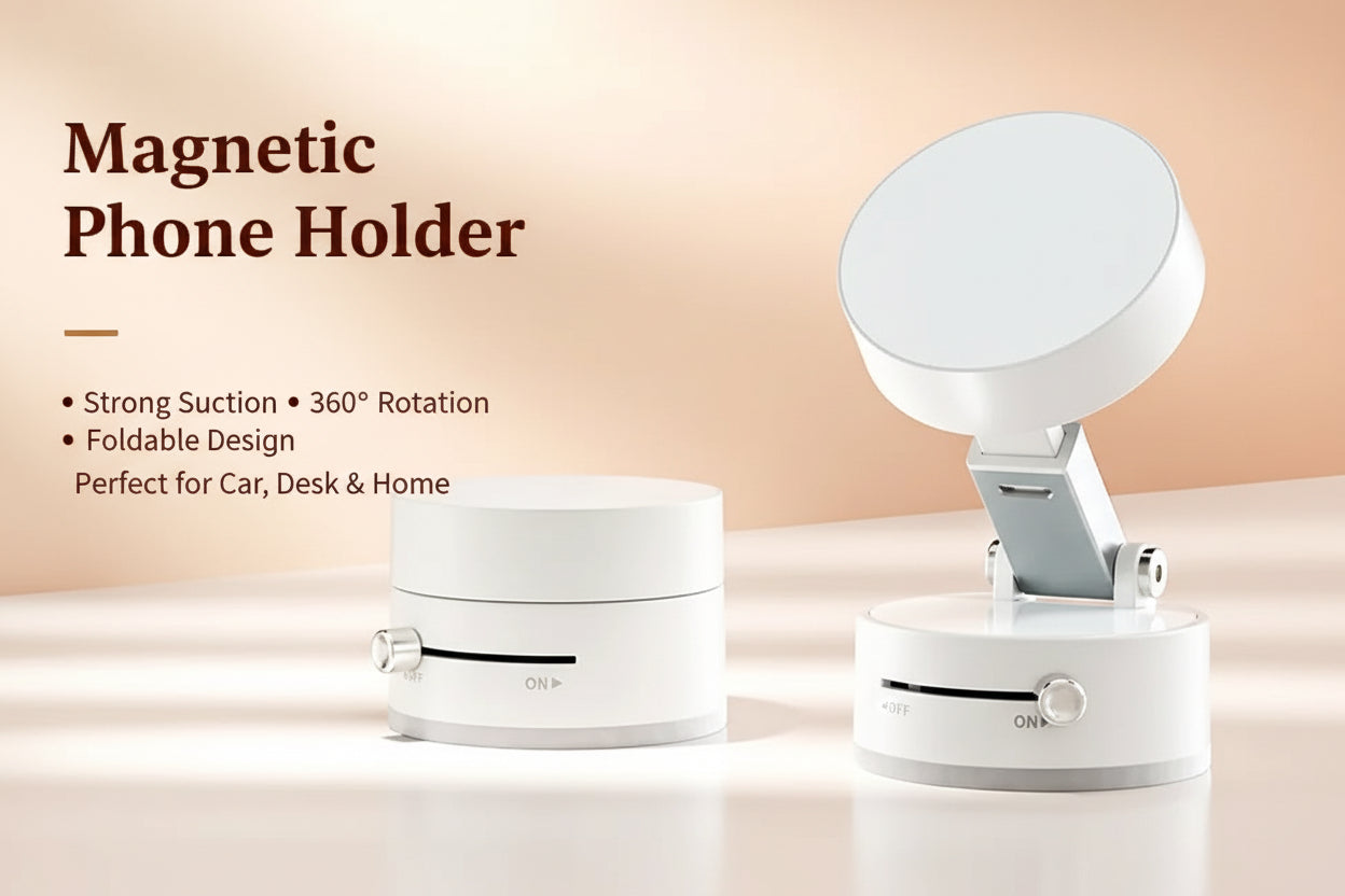 Magnetic Foldable Phone Holder with Suction Cup