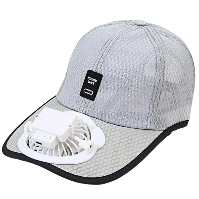 Breathable Baseball Hat for Unisex Sunshade with Fan Adjustable Beach Hat with Fan Unisex Adult Sports Hat Outdoor