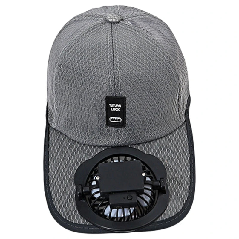 Breathable Baseball Hat for Unisex Sunshade with Fan Adjustable Beach Hat with Fan Unisex Adult Sports Hat Outdoor