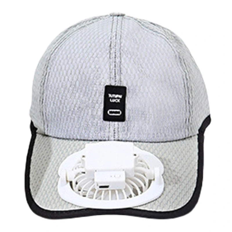 Breathable Baseball Hat for Unisex Sunshade with Fan Adjustable Beach Hat with Fan Unisex Adult Sports Hat Outdoor